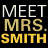 A contact sheet of 10 animated frames from a Mr. & Mrs. Smith movie promotional icon featuring character portraits, bullet holes, and text elements on a black background with yellow accents.