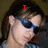 A person with brown hair and blue sunglasses appears in four , each displaying red text above the head: 'I', 'LOVE', 'you'