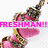 A pixelated image of a pink and gold musical instrument with text overlays reading FRESHMAN!!, 1ST Academy of the Arts, magnet!, SCHOOL, 2008, 2009.