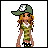 Pixel art character in military-style outfit with green cap and camouflage dress standing against white background, paired with text "Short And Proud" on separate panel.