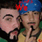 Animated sequence showing two figures with blue headbands, one with a finger to lips gesture, and red text changing across frames.