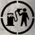 Animated icon shows a figure pumping gas, then spraying a child with water from the same nozzle.