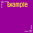 Purple background with yellow 'Example' text and white/purple star icons arranged in a pattern