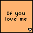Six orange display text variations with heart symbols, transitioning from "If you love me" to "Prove it!" across animated frames