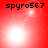 Red background with white light bursts and dotted lines; text 'spyro567' in black pixelated font at top-left of each frame.