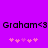 Pixelated text 'Graham<3' on purple background with two of pink heart symbols below