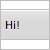 Static pixel art displays 'Hi!' text in dark and light tones on a light gray background with white top and bottom borders.