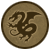 Circular brown icon with dark brown border and stylized abstract design in lighter brown tones.