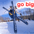 A pixelated image of a person on skis with text overlays changing between frames.