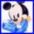 A 2x2 contact sheet of a Mickey Mouse animated icon showing three sampled frames with blue borders, featuring pixelated character poses and text "I love You" on black background.