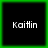 Four identical square arranged in a , each containing the text 'Kaitlin' on a black background with green borders