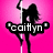 Silhouette of a woman dancing on a pole against bright pink background with names 'caitlyn', 'scarlett', and 'olivia' in pixelated text.