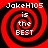 Four identical red and black spiral patterns with white text reading "JakeH105 is the BEST" arranged in a on a solid black background
