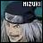 Pixelated static image of a person with light hair wearing a dark cap, with 'MIZUKI' text in white block letters at top right.