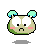 Pixel art character with two distinct expressions: one with downturned mouth and pink cheeks, the other with wide eyes and red mouth showing teeth.
