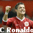 A pixelated image of a person in a red sports jersey with white trim, raising a fist, overlaid with text reading "C Ronaldo" and "Tsojo".