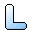 Pixelated L-shaped icon with light blue fill and black outline, showing three variations: one straight L, one curved top, and one with a small detached square.