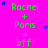 Green text on bright pink background reads 'Rachel + Paris = bff!' with scattered blue and purple stars.