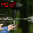 Pixelated animation of a character holding a paintball gun with changing text overlays across frames.