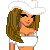 Pixelated character with brown hair and white cowboy hat, wearing white crop top; partial male figure in black pants; text reads 'Save A Horse Ride A Cowboy' on gradient background.