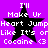 Purple background with four identical black star icons, each overlaid with white pixelated text reading "I'll Make Ur Heart Jump Like It's orLike It's or Cocaine <3".