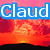Pixelated text reads "Claud and Tarna are Da Bomb!" over a fiery orange-red background with black silhouette at bottom.