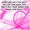 pink heart-shaped icons with text overlays on a -patterned background, showing variations in text placement and color intensity