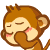 Pixelated monkey with brown fur and pink cheeks in multiple poses, including covering mouth, eyes, ears, and holding a star.