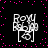 Four identical white pixelated icons of a character with 'Rory' text above, set against black background with pink dots.