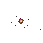 Pixelated starburst with central light core and scattered dark dots on gray background