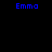 Four display the name 'Emma' in blue pixelated text against varying dark backgrounds including black and purple shades
