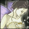A fairy-like figure with dark hair and closed eyes appears in six color variations, each with distinct wing and dress hues.