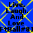 Blue background with yellow diamond lattice pattern, black text reading 'Live. Laugh. And Love FTSall#81' repeated in four identical quadrants.