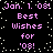 Black background with white pixelated dots and pink text reading 'Jan. 1, 08! Best Wishes for '08!' repeated in a pattern