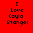 Red background with black pixelated text reading "I Love Cayla Stangel" in four identical quadrants.