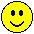 A 3x2 contact sheet of five pixelated yellow smiley face icons with varying eye expressions and mouth shapes across sampled frames, displayed on a gray background.