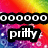 A colorful pixelated icon with a rainbow gradient background, white snowflake-like shapes scattered across it, and the word 'pritty' in bold white letters on a black banner.