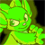 A 50x50 pixel animated buddy icon featuring a green cartoon character with spiky hair and glowing eyes, displayed as two sequential frames in a contact sheet layout showing slight pose changes.