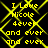 Yellow text on black background with repeating diamond-shaped pattern, displaying 'I Love Nicole 4ever and ever and ever' in pixelated font