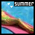 identical animated icons showing a person's legs in swimwear against a blue background with the word 'SUMMER' at top