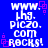 Blue background with white pixelated text and purple square accents arranged in a pattern