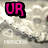 Pixelated pink text on a cloudy background with 'UR eyes sparkle just like my crown' in four sections.