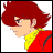 A 3x3 contact sheet of an animated character with red hair and a red-and-yellow outfit performing sequential actions across eight frames, including head turns, facial expressions, and motion blur effects on the background.