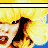 repeated pixel art faces with yellow hair and blue backgrounds, each face overlaid with 'HEY-LUSH' text in black and white
