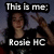 A four- shows a person with long dark hair making a peace sign, with text overlays changing