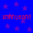 Blue background with purple stars and red text reading "shhhyeah!!" repeated four times in a