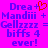 Pixelated text on bright pink background with red heart symbol, showing identical static frames side-by-side.