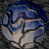 Animated sequence showing a blue and white globe transforming into an orange rectangular figure with a smiling face.