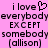 Pixelated text on pink background with heart symbol replacing 'o' in 'love', two identical side-by-side layouts.