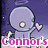Pixelated angel figure with large round head, single eye, and outstretched arm holding a pink heart against purple starry background.